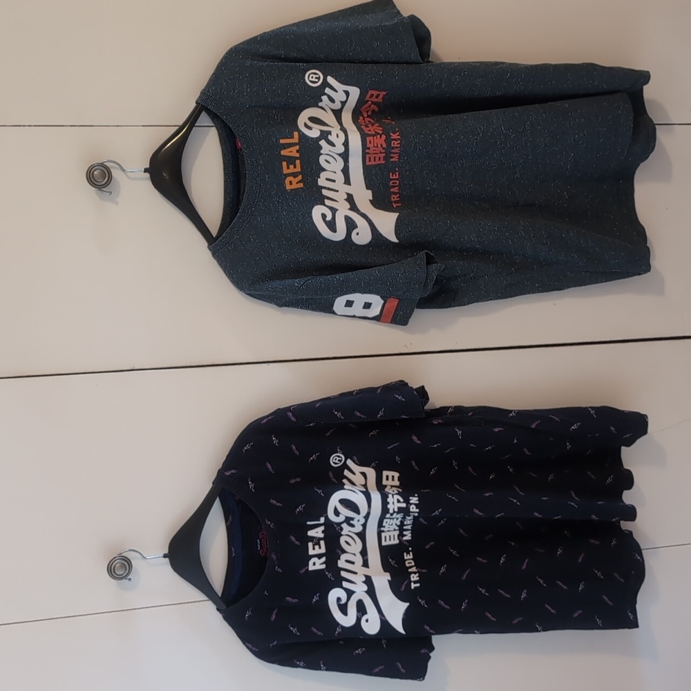 Super dry mens vintage logo T-shirt set of 2
